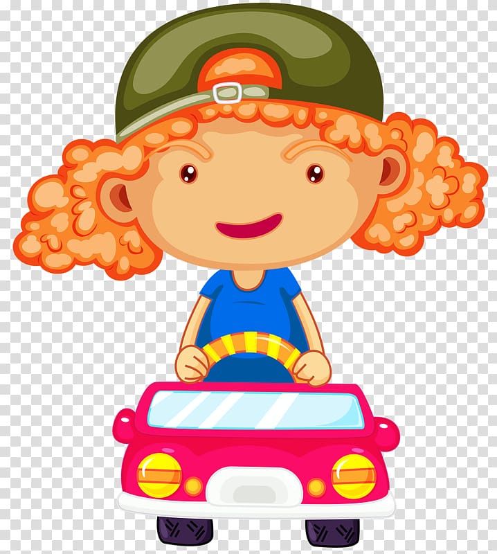 Child illustration Illustration, Open toy car girl transparent background PNG clipart