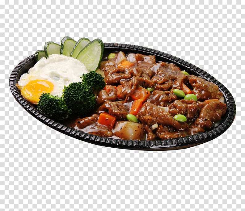 Fast food Beefsteak European cuisine Barbecue Chinese cuisine, Iron black pepper beef transparent background PNG clipart