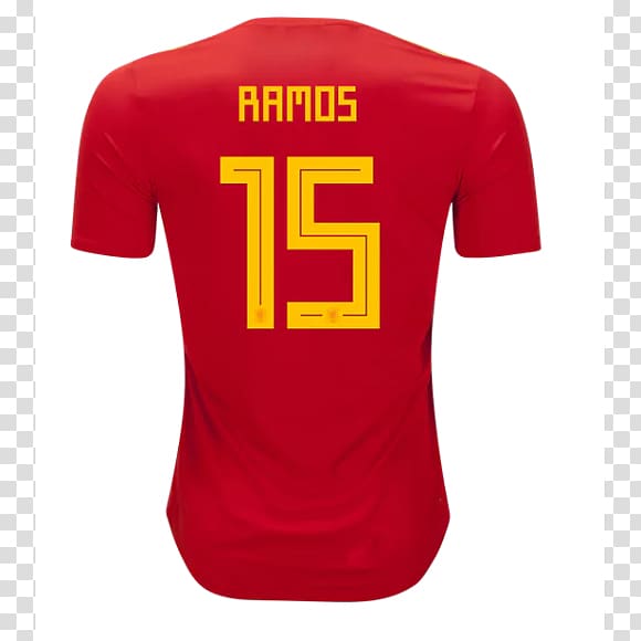 2018 FIFA World Cup Spain national football team T-shirt Atlanta Falcons Jersey, T-shirt transparent background PNG clipart