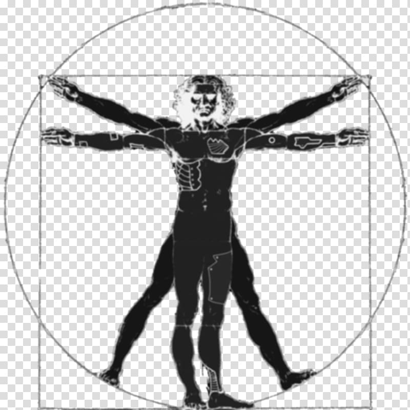 Vitruvian Man Silhouette, Silhouette transparent background PNG clipart