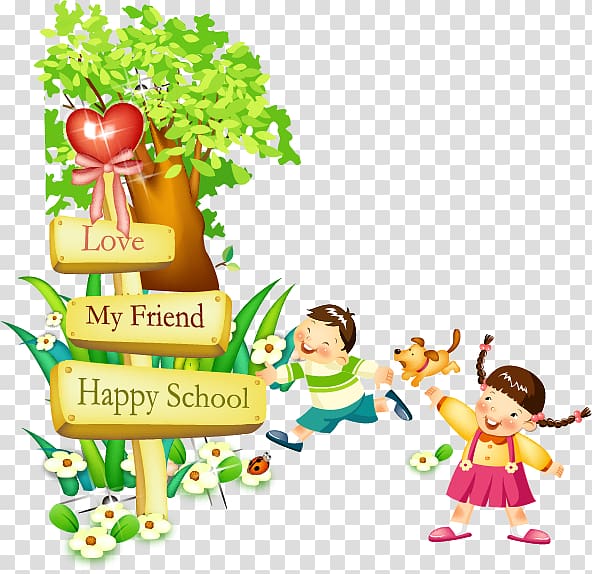 Child Cartoon, Children and guidepost transparent background PNG clipart