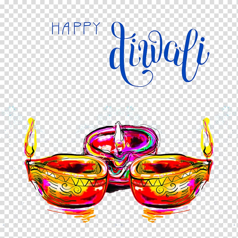 Diwali Festival , Hand-painted lamps transparent background PNG clipart