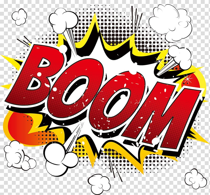 boom text, Explosion Cartoon Comics Comic book, Fire explosion stickers transparent background PNG clipart
