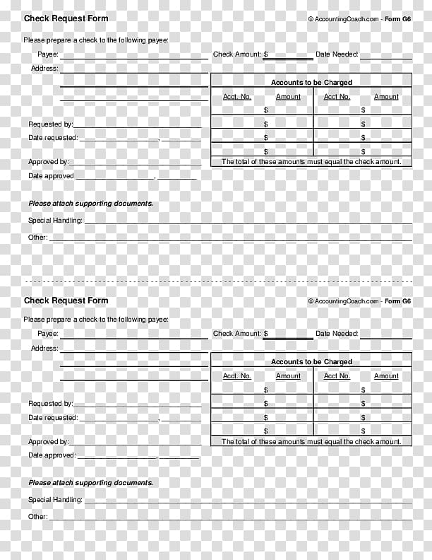 Template Form Blank cheque Document, request transparent background PNG clipart