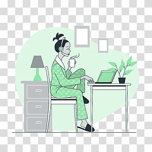 illustration, Telecommuting, business, work, home, professional, online, worker, remote, coronavirus, covid transparent background PNG clipart thumbnail