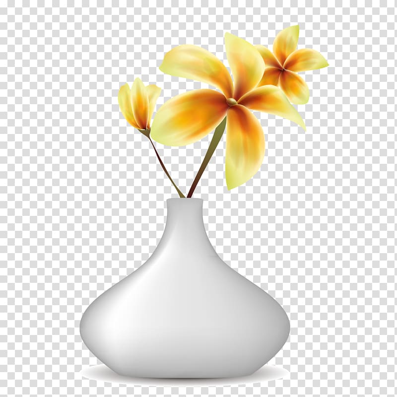Vase Still life , Vase of yellow flowers transparent background PNG clipart
