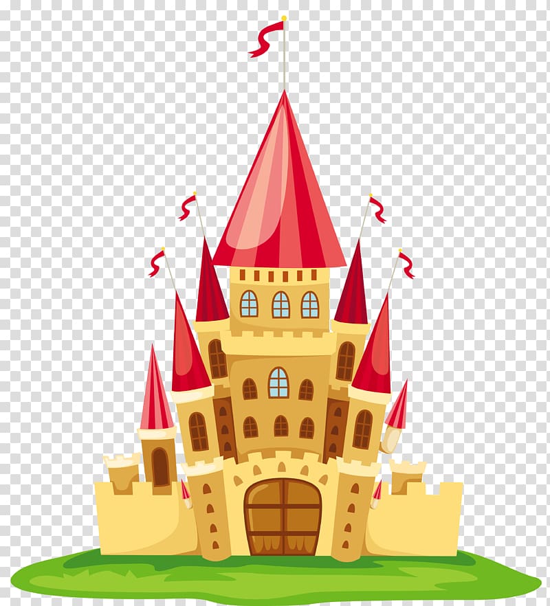 brown and red castle illustration, Cartoon Castle , Castle transparent background PNG clipart