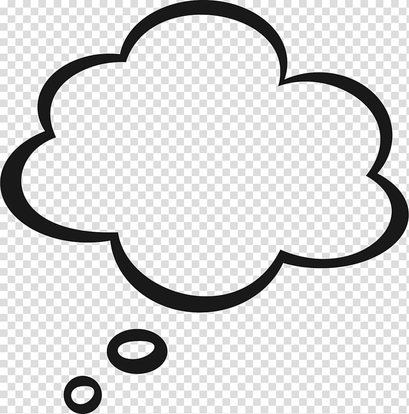 black cloud chat head illustration, Thought Speech balloon , Thinking Cloud transparent background PNG clipart