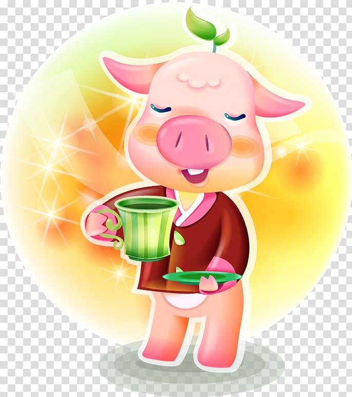 Sharing , Cartoon pig transparent background PNG clipart