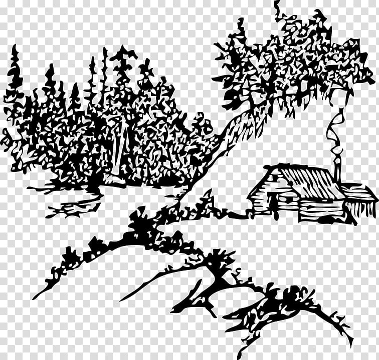 Log cabin Drawing , farm scenery transparent background PNG clipart