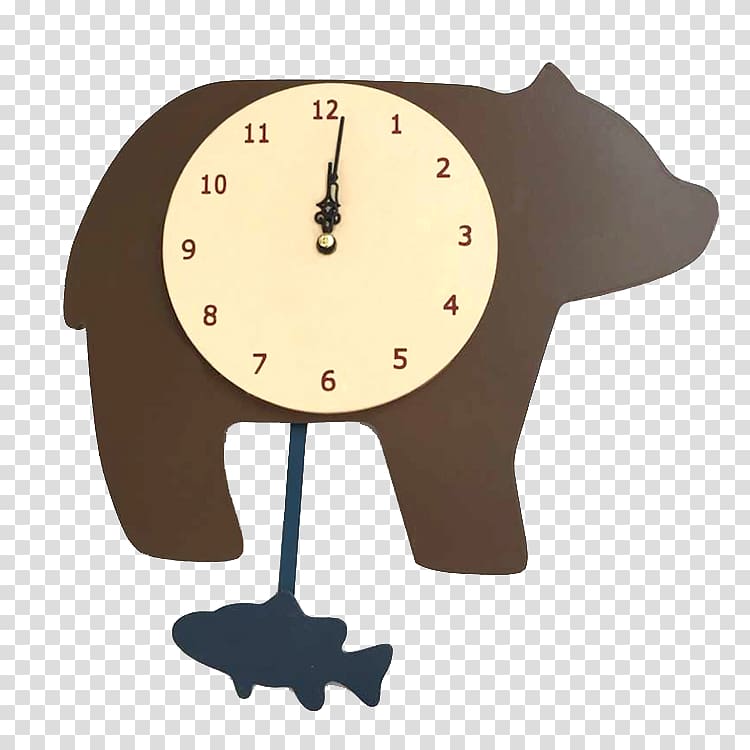 Pendulum clock Watch Pendulum clock Child, Bear wall clock transparent background PNG clipart