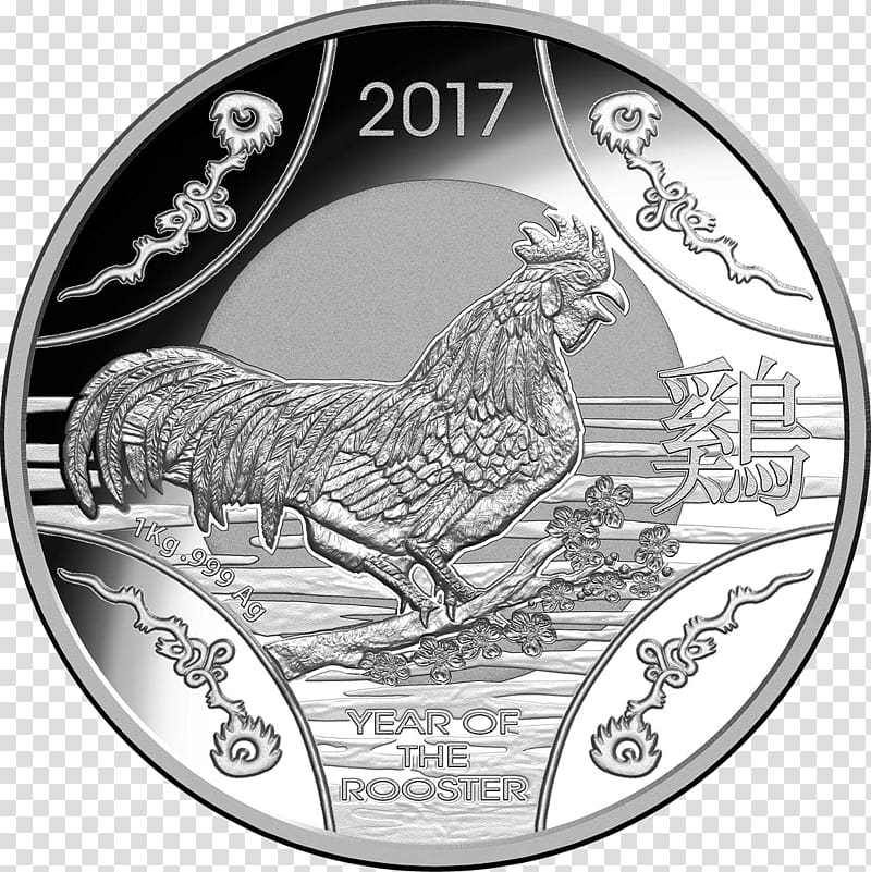Royal Australian Mint Proof coinage Silver coin, year of the rooster transparent background PNG clipart