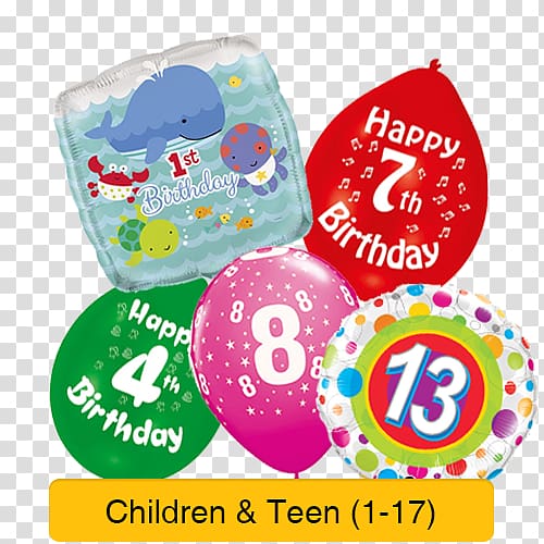 Balloon Birthday Product Font Ed\'s Party Pieces, lunch totes teens transparent background PNG clipart