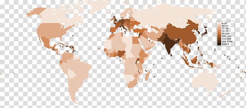 World population Population density World map, population transparent background PNG clipart