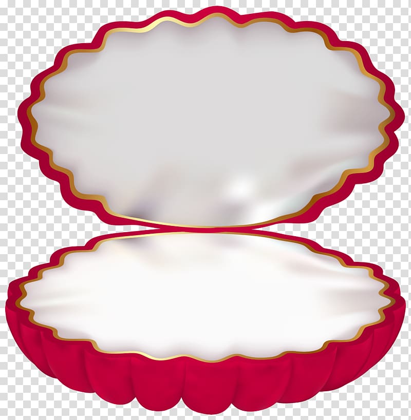 red and white coral shell art, Jewellery Clam , Clamshell Jewelry Box transparent background PNG clipart