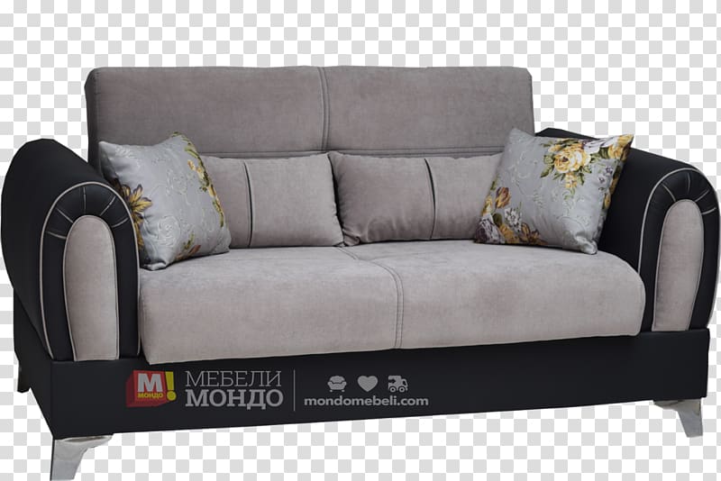 Loveseat Sofa bed Couch, Siva transparent background PNG clipart