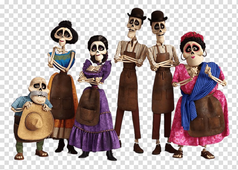 Coco characters movie, Miguel's Skeleton Family transparent background PNG clipart