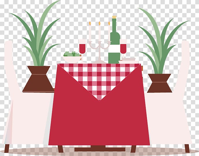 Table Restaurant, Hand-painted candle table wine pot transparent background PNG clipart