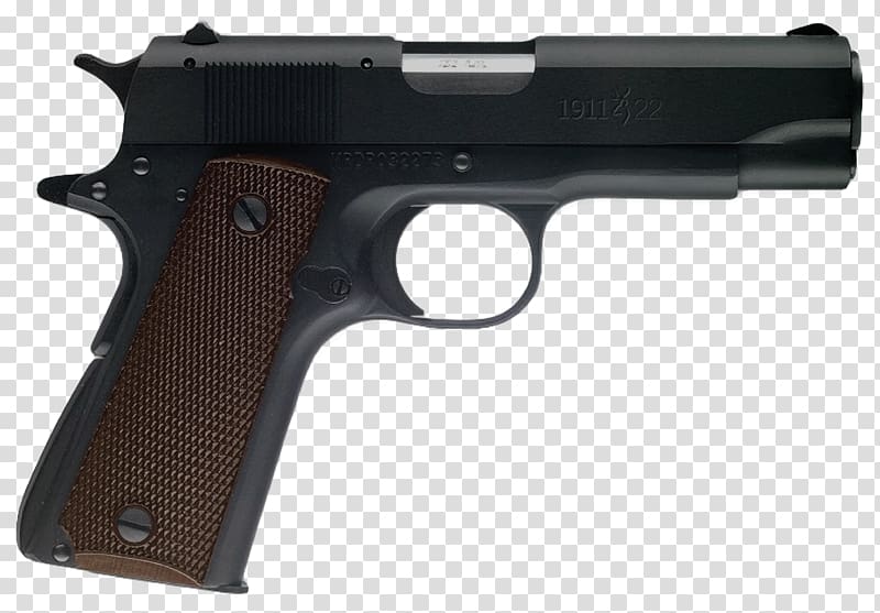 Browning Arms Company .22 Long Rifle M1911 pistol Firearm, hand gun transparent background PNG clipart