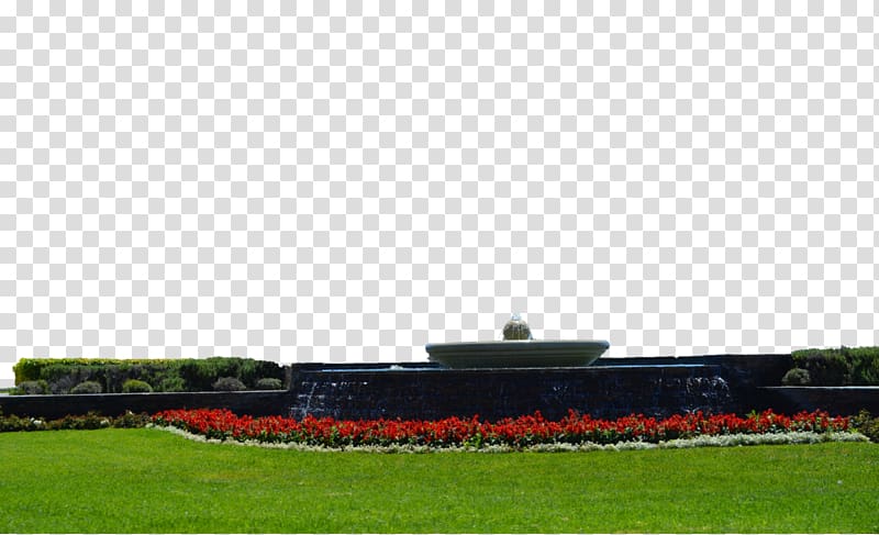 Lawn Stadium Farm Landscape Sports venue, a fountain of water transparent background PNG clipart