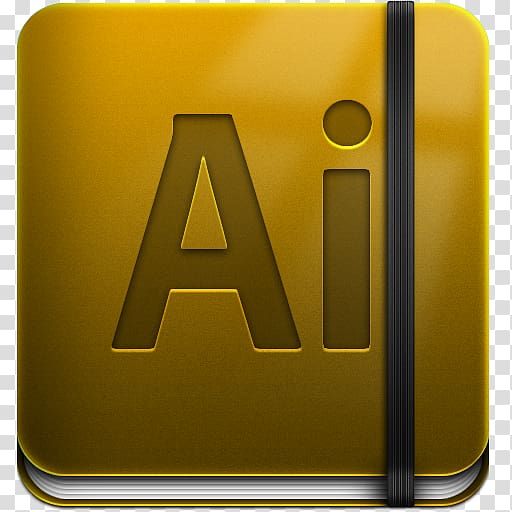yellow Ai book , brand yellow sign, Illustrator transparent background PNG clipart