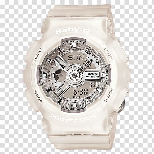 Casio BABY-G BA110 G-Shock Shock-resistant watch Water Resistant mark, shock transparent background PNG clipart