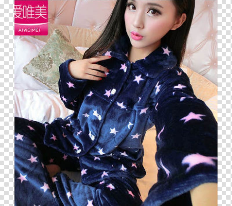 Pajamas Jacket Sleeve Clothing Nightwear, plus thick velvet transparent background PNG clipart