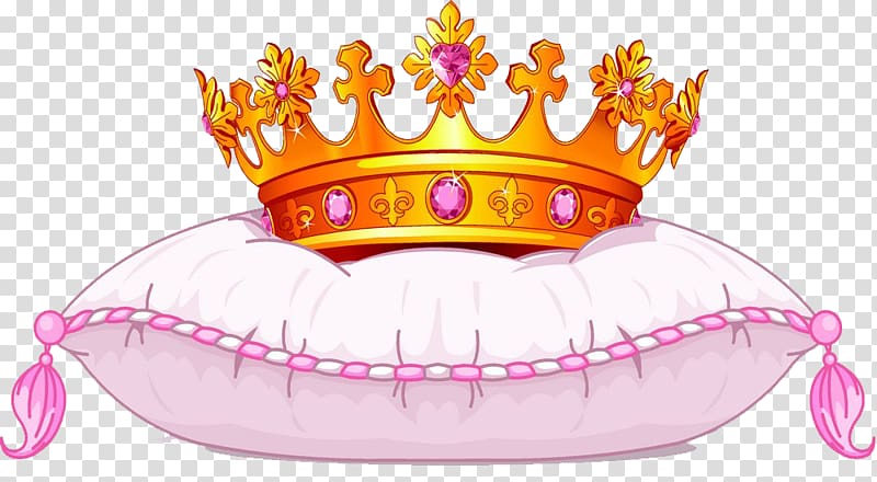 gold-colored crown illustration, Crown with Pillows transparent background PNG clipart