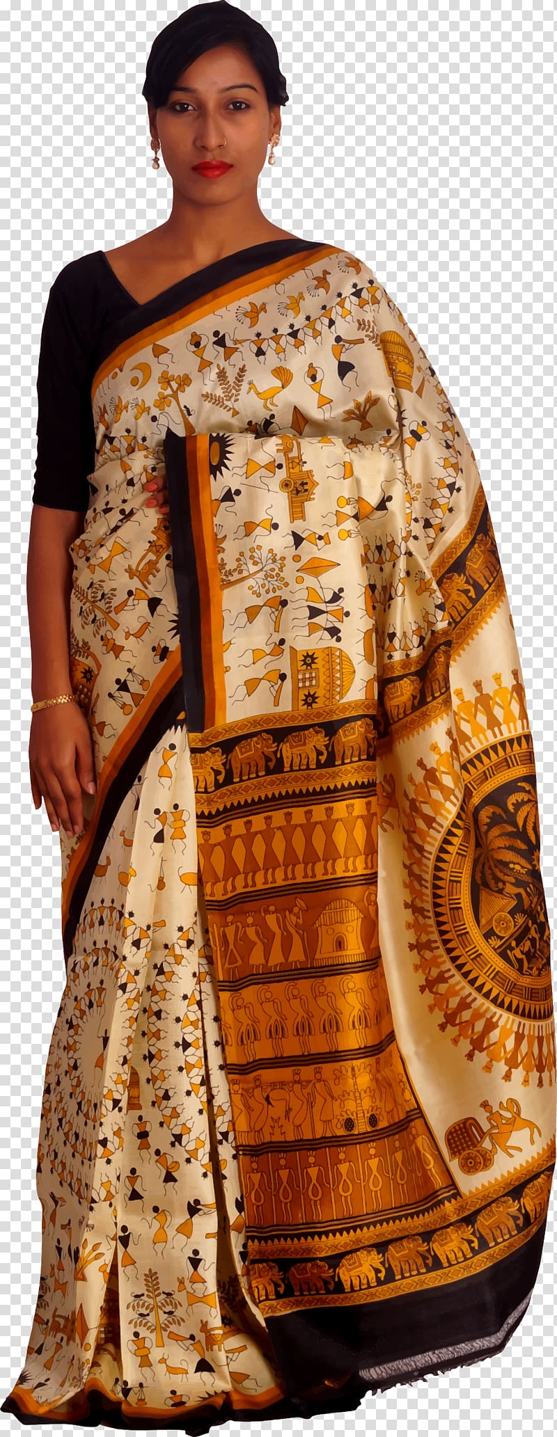 Sari Silk Clothing Paithani Designer, saree transparent background PNG clipart