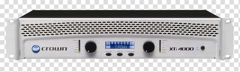 Audio power amplifier Crown Xti Ohm Amplificador, crown transparent background PNG clipart
