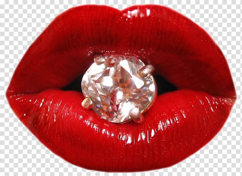 Lip Blue diamond , Red lips diamond transparent background PNG clipart