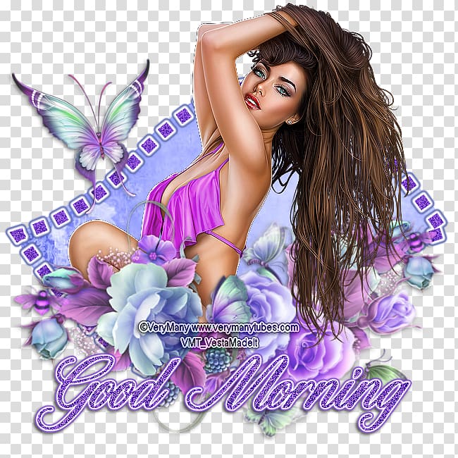 Lilac Purple Back pain Black hair Brown hair, good morning transparent background PNG clipart
