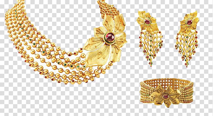 several assorted gold-colored jewelries, Jewellery Bride Gemstone Wedding Gold, Indian Jewellery transparent background PNG clipart