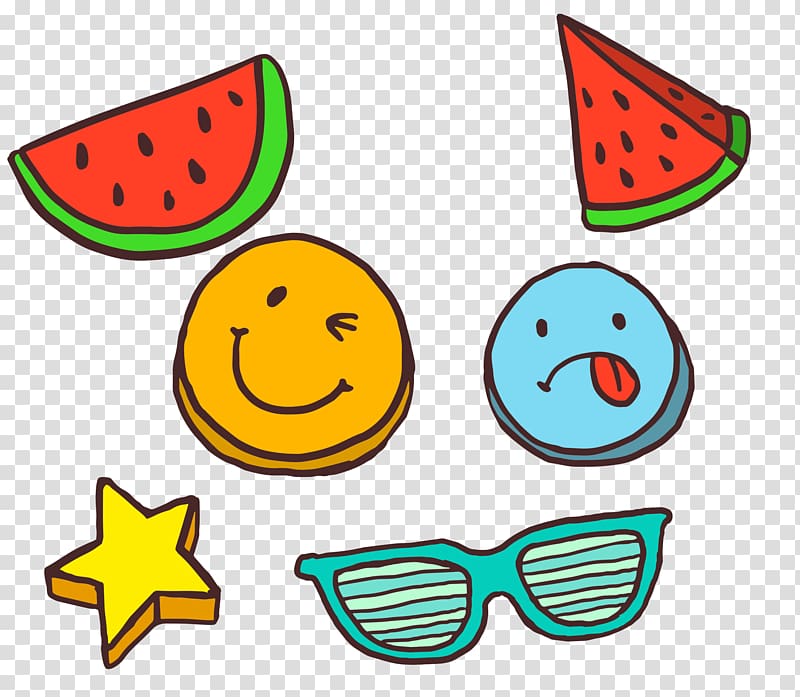 Watercolor painting , Watermelon and glasses transparent background PNG clipart