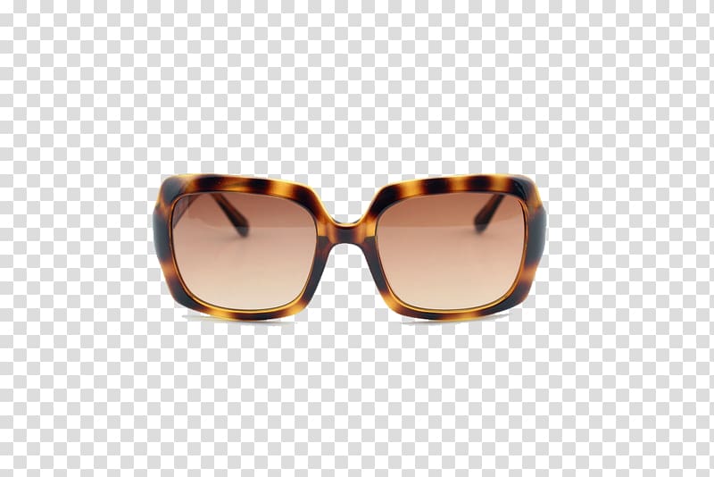 Sunglasses Brown Goggles, Square brown leopard sunglasses transparent background PNG clipart