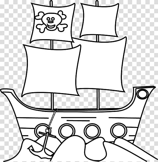 Piracy , pirate ship outline transparent background PNG clipart