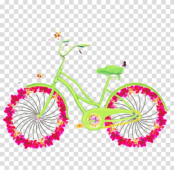 Bicycle Designer, Flowers do cycling transparent background PNG clipart