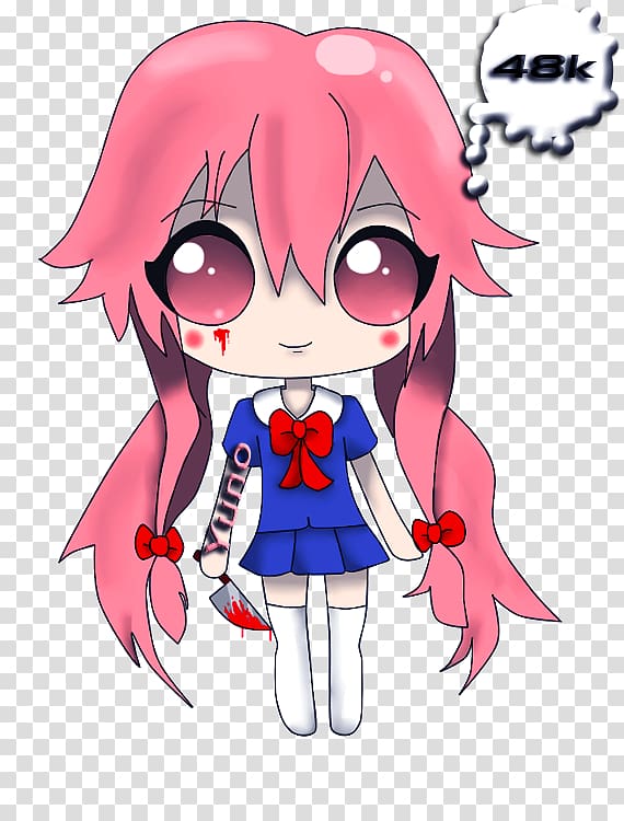 Yuno Gasai Anime Mangaka Future Diary Chibi, Anime transparent ...