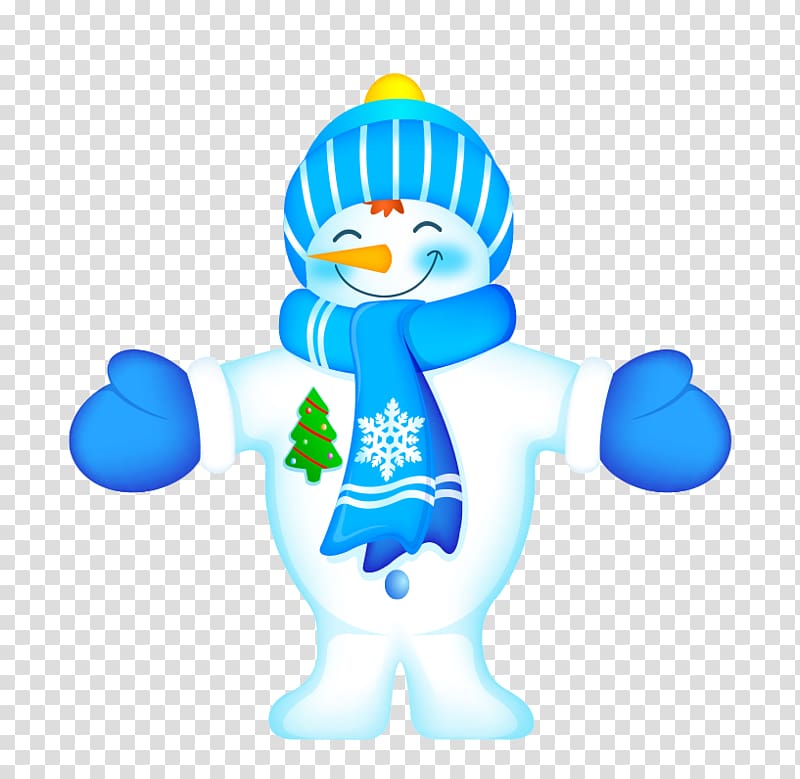 Snowman Winter, Blue Snowman transparent background PNG clipart