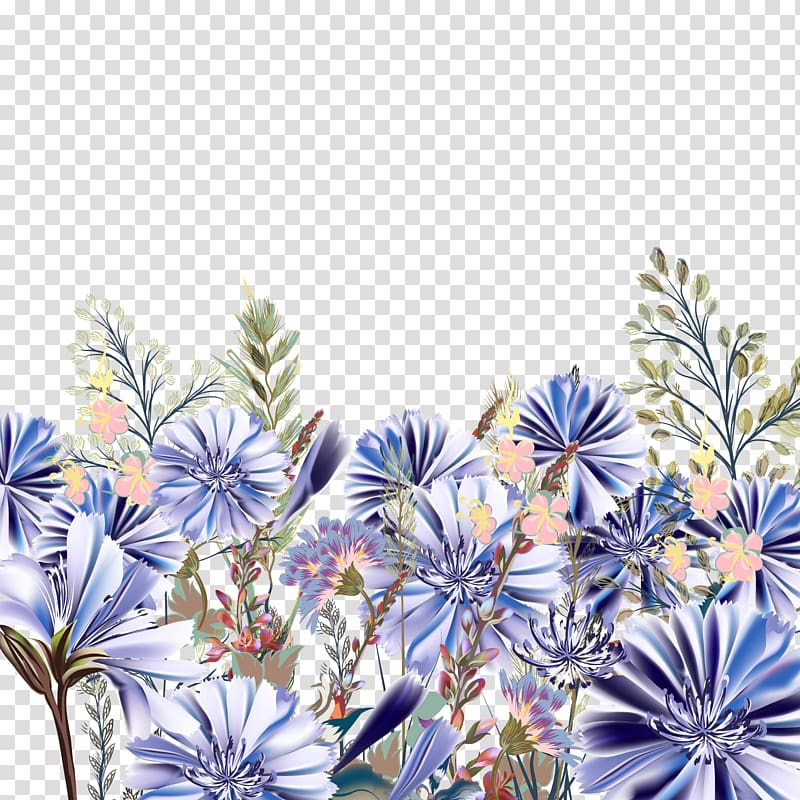 blue flowers illustration, Euclidean , orchid transparent background PNG clipart