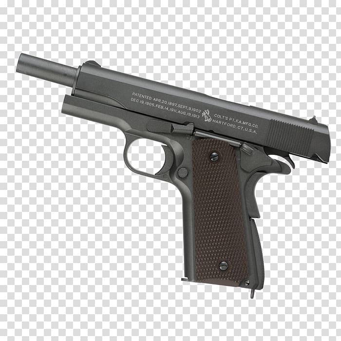 Trigger Firearm M1911 pistol Airsoft Guns, Handgun transparent background PNG clipart