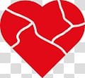 broken heart illustration, Broken Heart Symbol transparent background PNG clipart