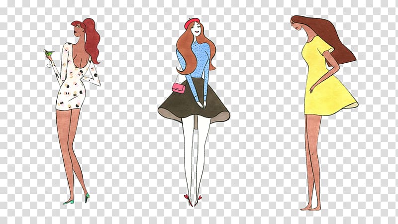 Emmanuelle Lancu4e48me Fashion Illustration, Women painted designs transparent background PNG clipart