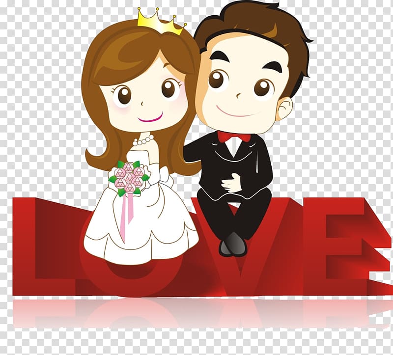 Marriage Cartoon Wedding , Bride and groom transparent background PNG clipart