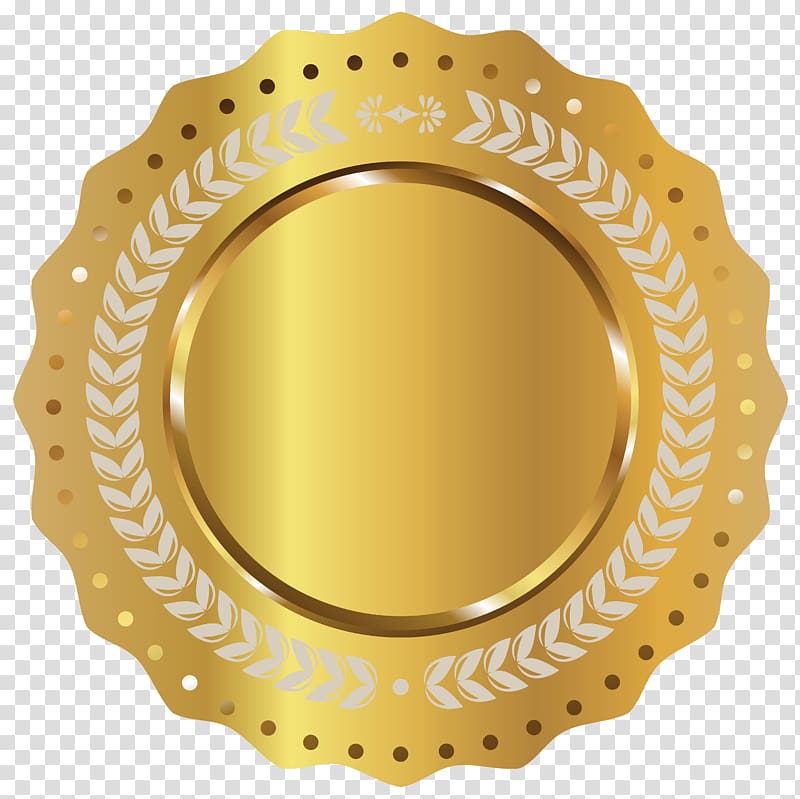 Film director Horror YouTube Trailer, Gold Seal Badge , round gold plate artwork transparent background PNG clipart