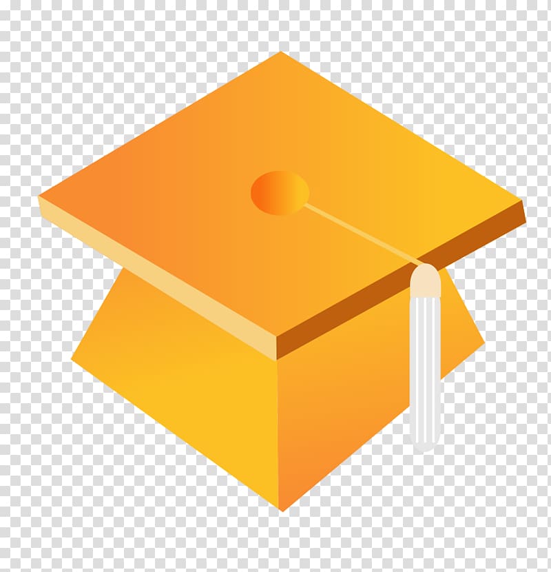 Yellow, Bachelor of cap orange transparent background PNG clipart