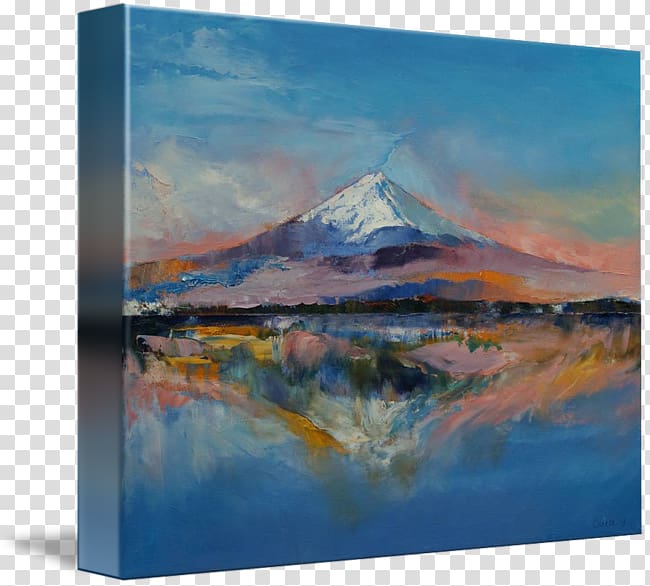 Landscape painting Acrylic paint Art Oil pastel, mount fuji transparent background PNG clipart