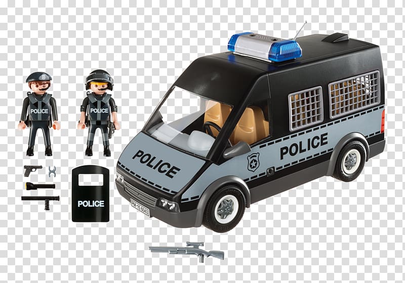 Police car Police van Playmobil, car transparent background PNG clipart