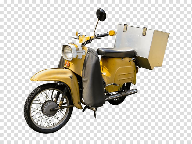 yellow and gray motor scooter, Moped Motorcycle transparent background PNG clipart