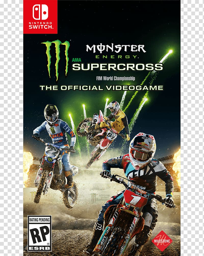 Nintendo Switch Monster Energy AMA Supercross An FIM World Championship Monster Energy Supercross, The Official Videogame Monster Energy NASCAR Cup Series, motocross transparent background PNG clipart